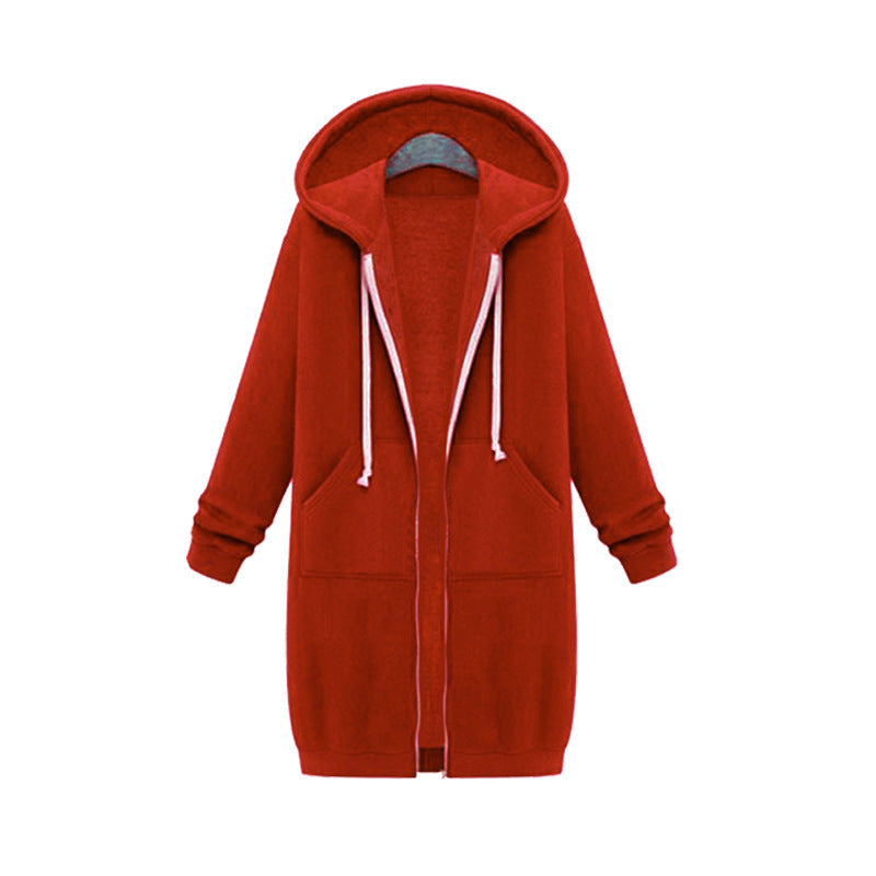 Women’s Hooded Long Sleeve Fleece Jacket – Casual Autumn /Winter Coat, High Quality✓