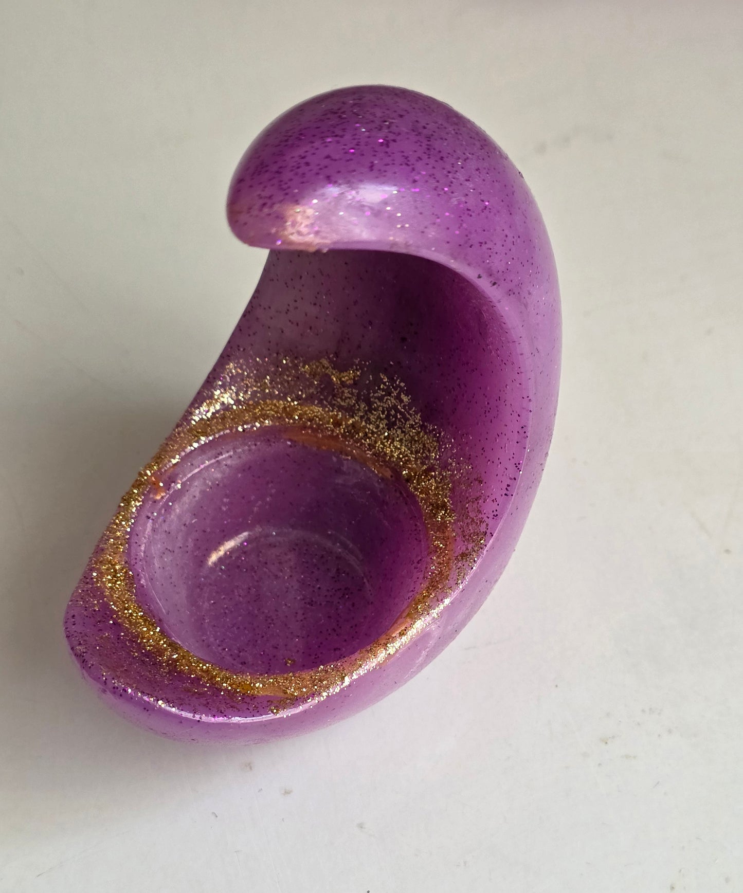 Lilac & Gold Resin Table Set — Napkin Holder, Candle Holder, Coasters & Plate
