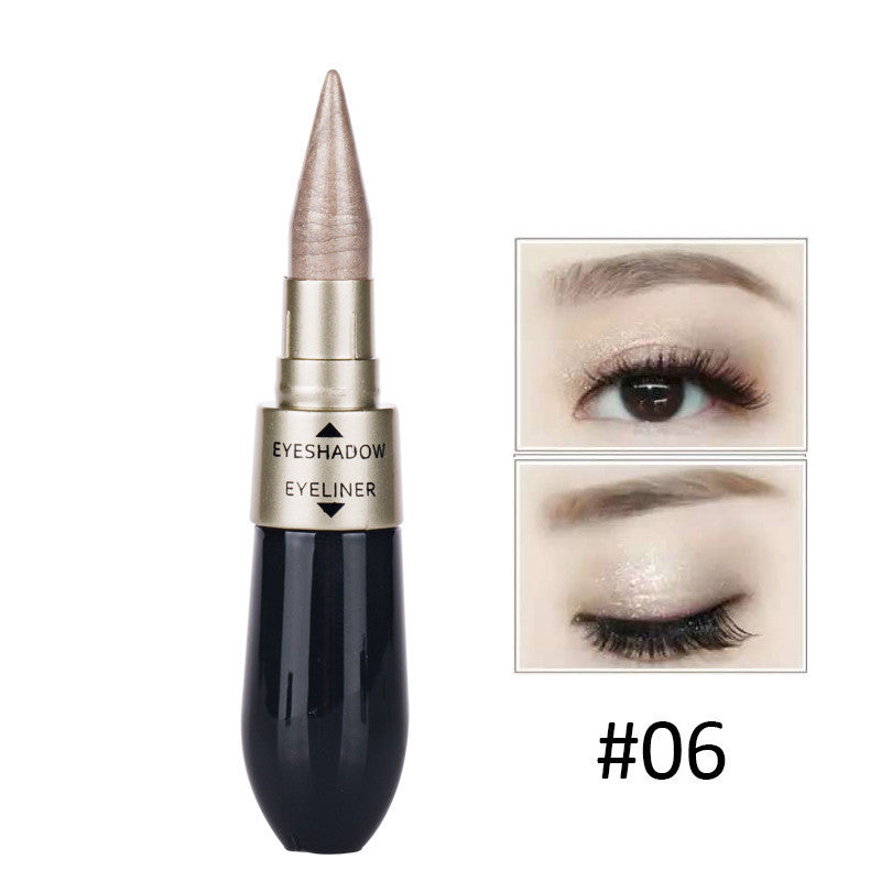 2-in-1 Double Head Eyeshadow & Eyeliner – Waterproof, Long-Lasting, 6 Colors, Natural Look