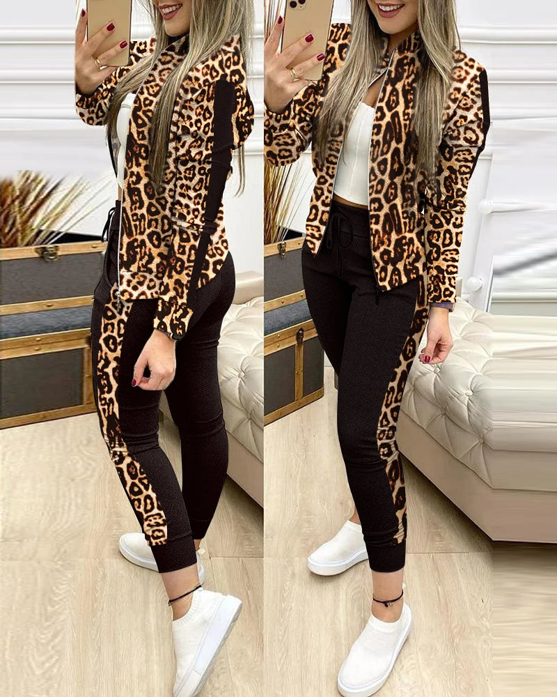 2025 Women’s Sportswear Set – Jacket + Pants Tracksuit Outfit