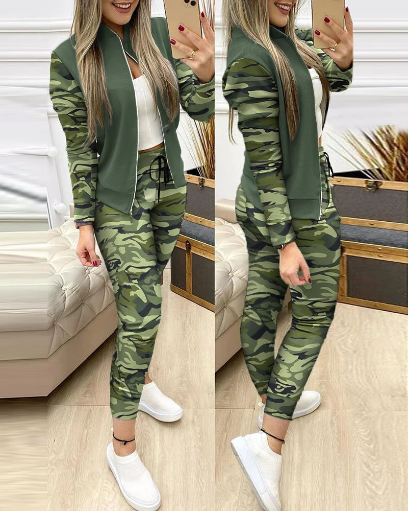 2025 Women’s Sportswear Set – Jacket + Pants Tracksuit Outfit