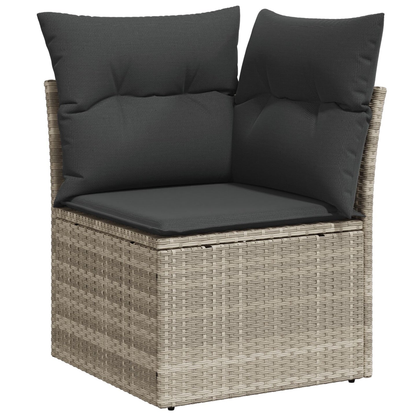 8 Piece Garden Sofa Set with Cushions Light Grey Poly Rattan