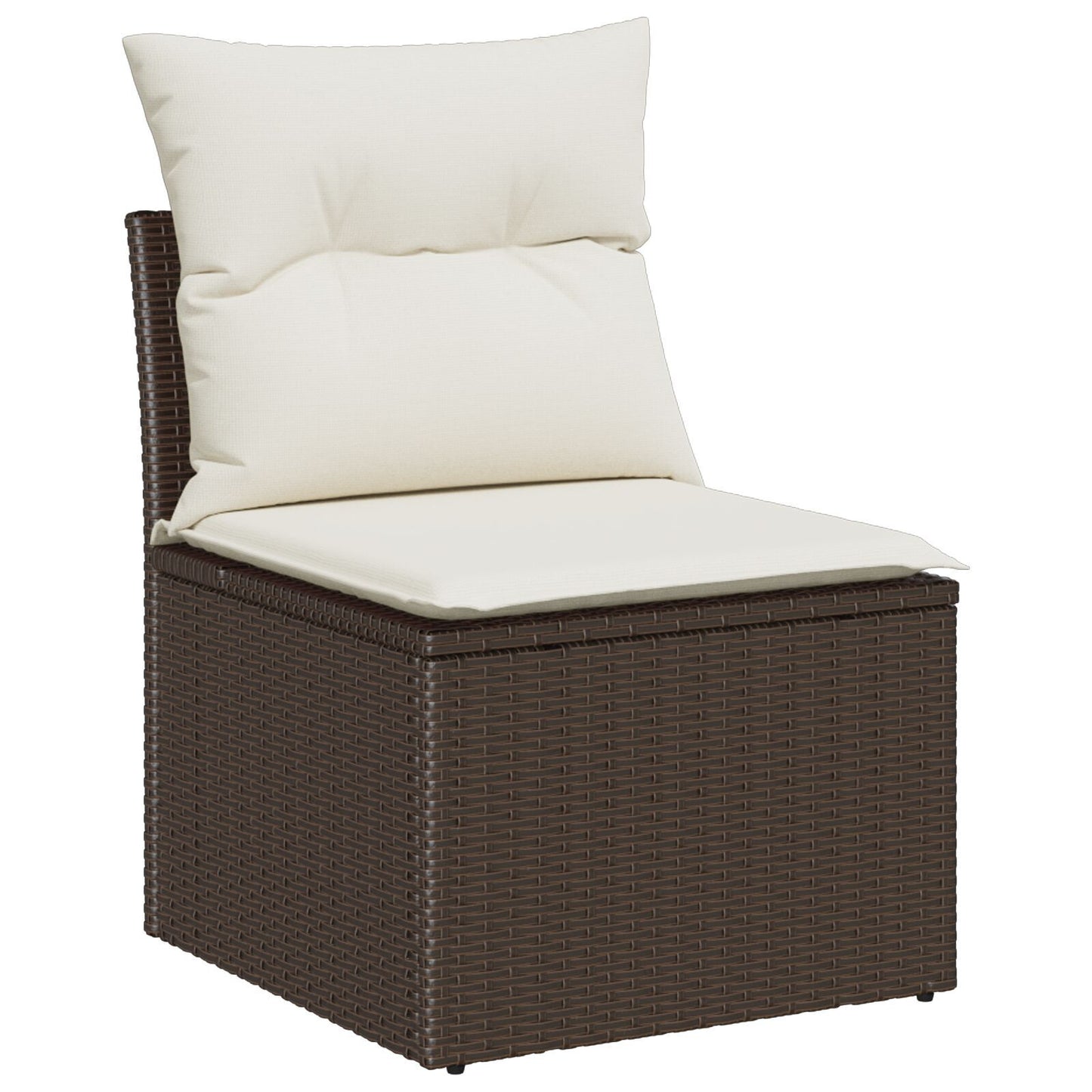 9 Piece Garden Sofa Set with Cushions Brown Poly Rattan, vidaXL 2-Seater Garden Sofa with Cushions Brown Poly Rattan