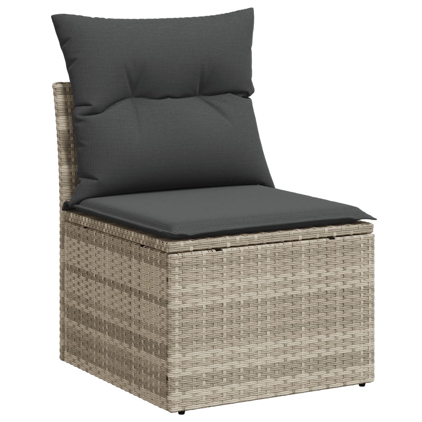 8 Piece Garden Sofa Set with Cushions Light Grey Poly Rattan