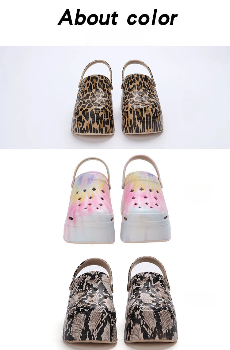 Women’s Platform Slide Sandals – Chunky Sole, Beach or Home Wear