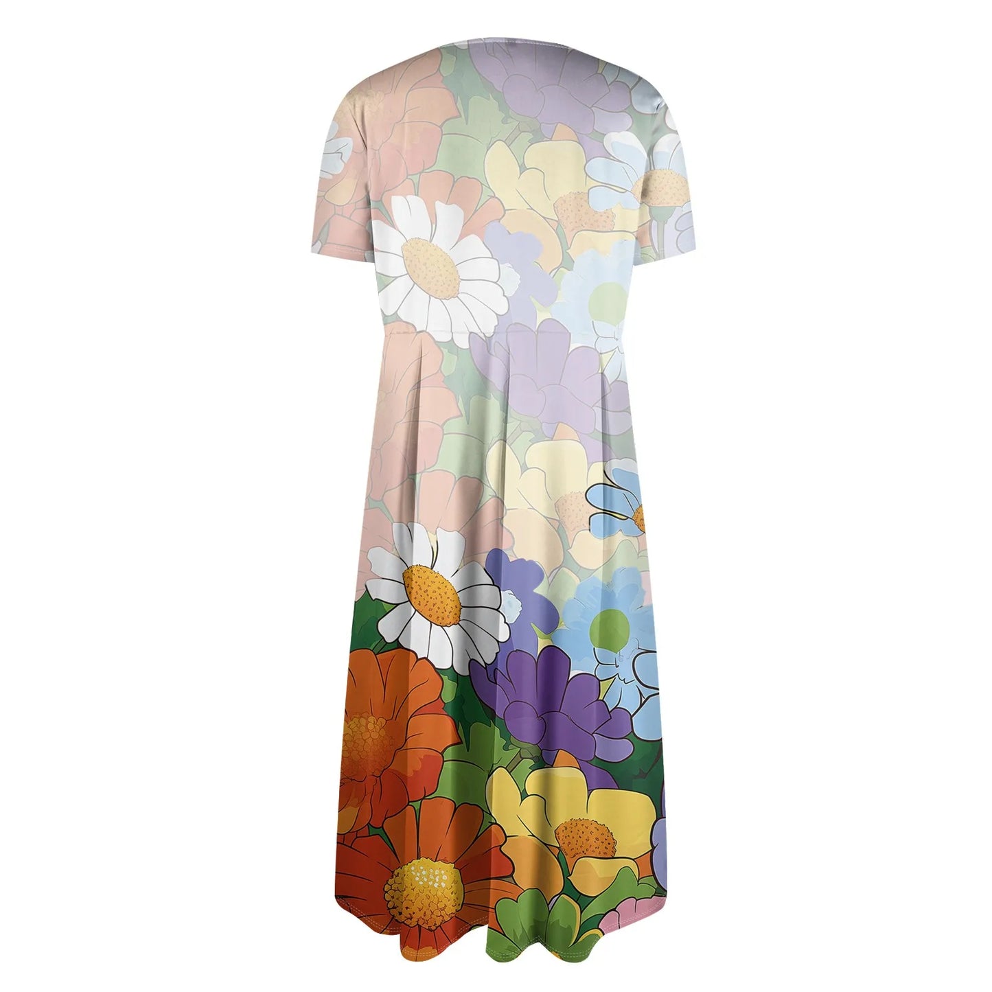 Plus Size Women’s Floral Printed Maxi Dress – Comfortable Beach or Casual Wear