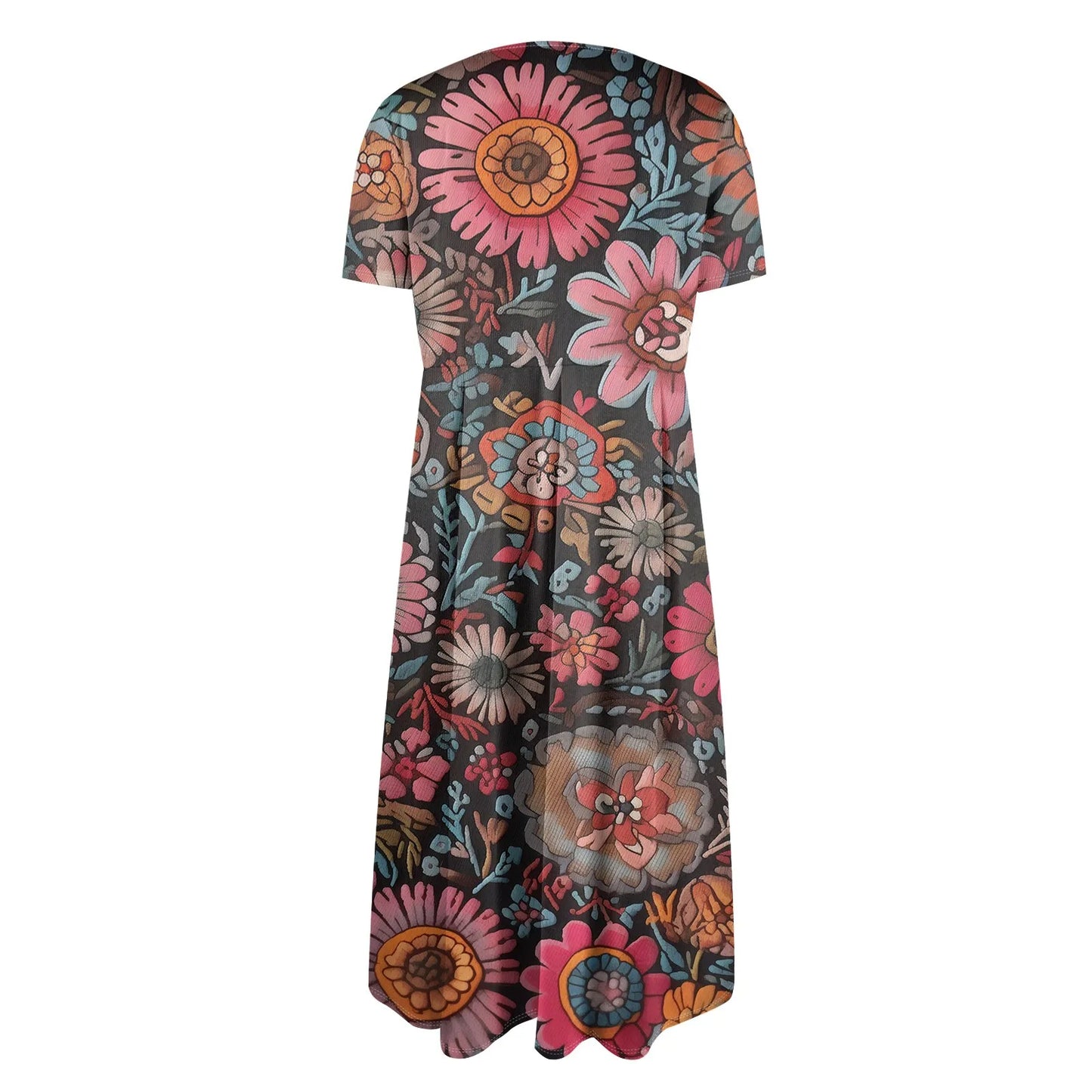 Plus Size Women’s Floral Printed Maxi Dress – Comfortable Beach or Casual Wear