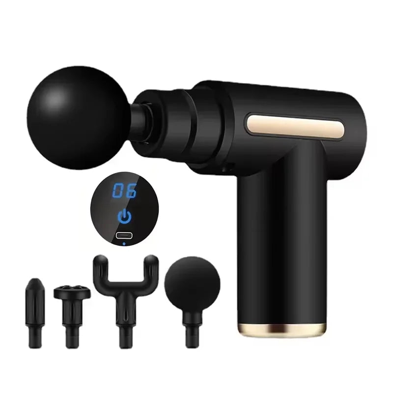 Mini<Portable muscle massage gun with deep tissue effect.