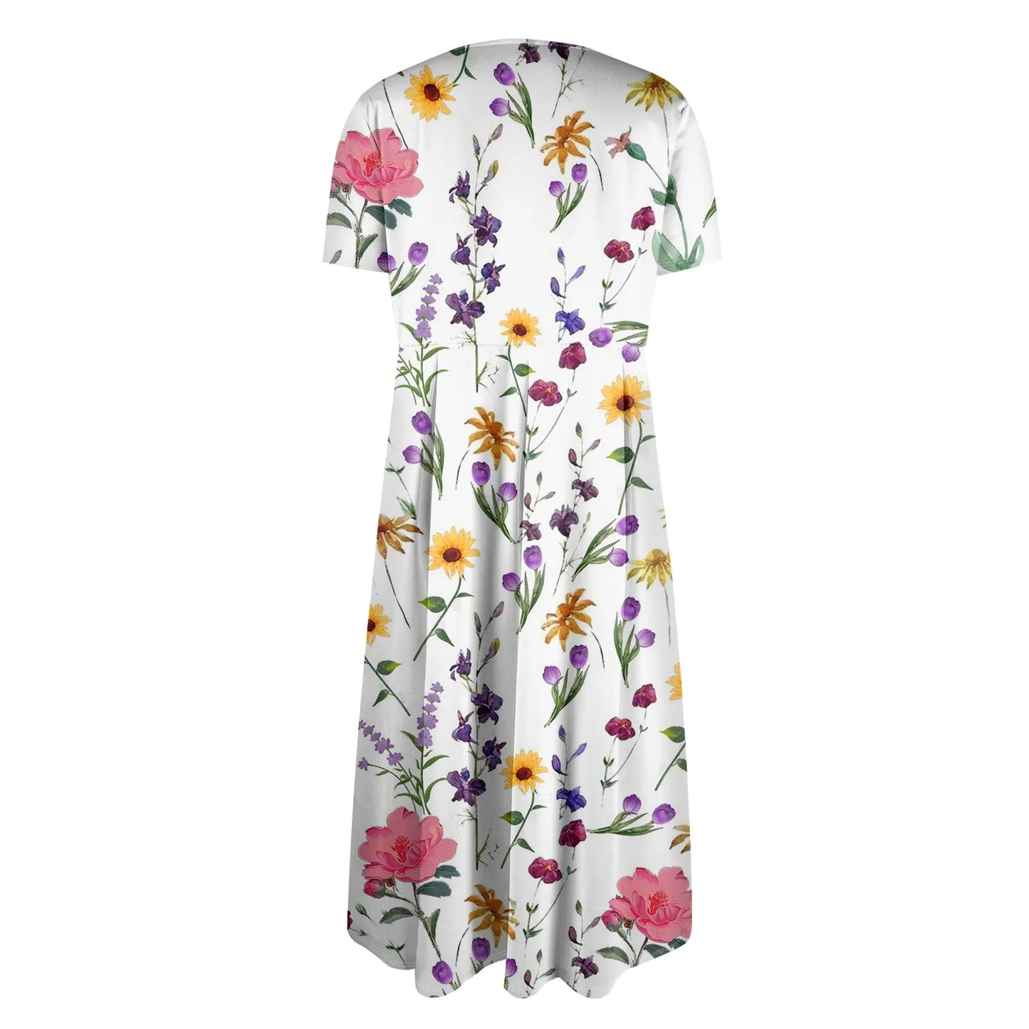 Plus Size Women’s Floral Printed Maxi Dress – Comfortable Beach or Casual Wear