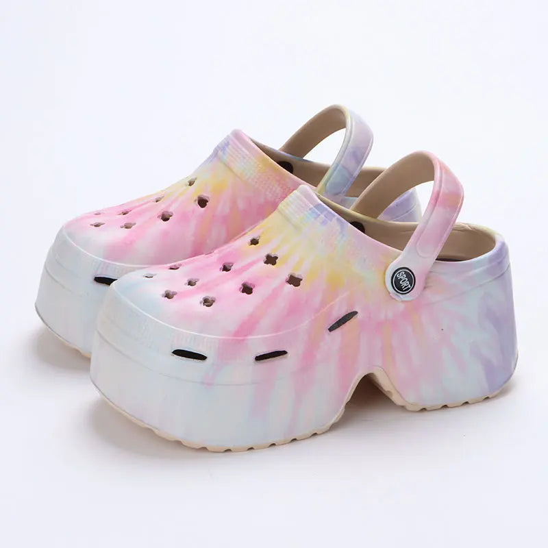 Women’s Platform Slide Sandals – Chunky Sole, Beach or Home Wear