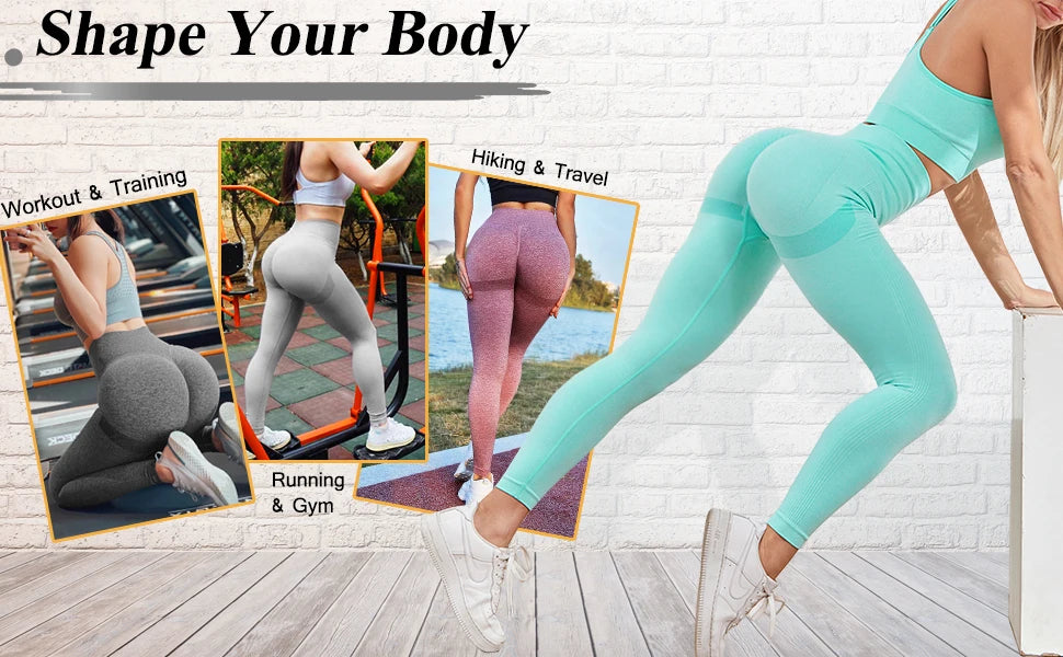 Gradient High Waist Leggings for Women – Workout Jogging Push Up