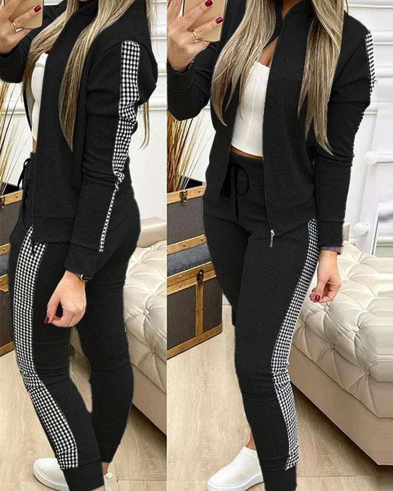 2025 Women’s Sportswear Set – Jacket + Pants Tracksuit Outfit