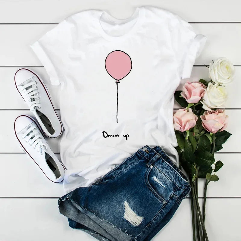 Plus Size Women’s T-Shirt – Leopard Heartbeat Print, White, Short Sleeve