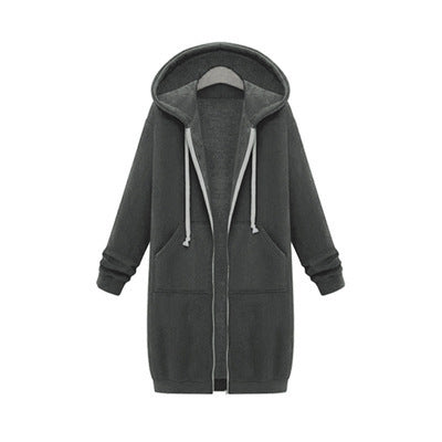 Women’s Hooded Long Sleeve Fleece Jacket – Casual Autumn /Winter Coat, High Quality✓