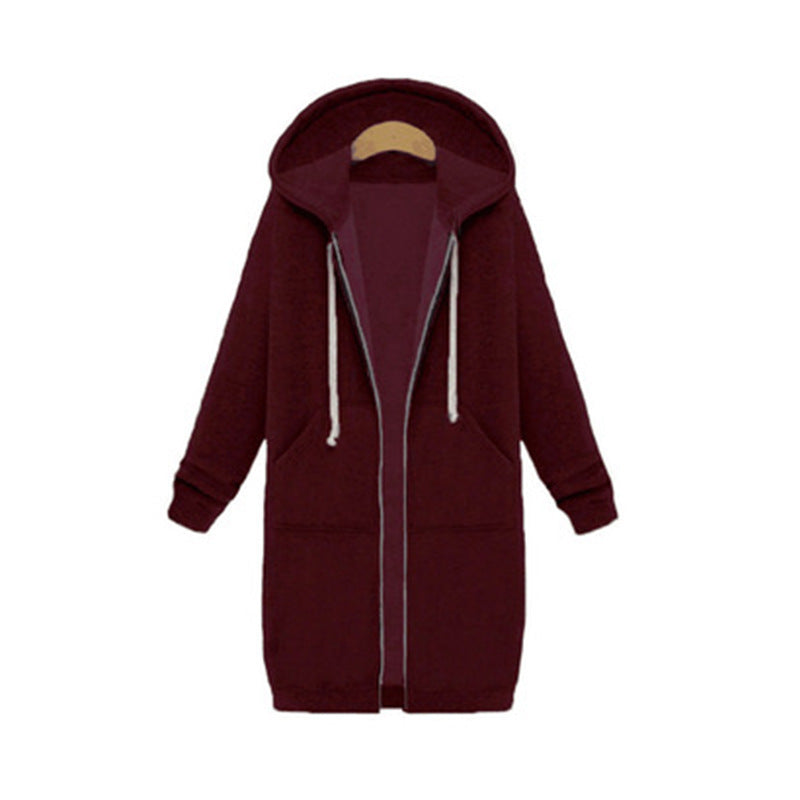 Women’s Hooded Long Sleeve Fleece Jacket – Casual Autumn /Winter Coat, High Quality✓