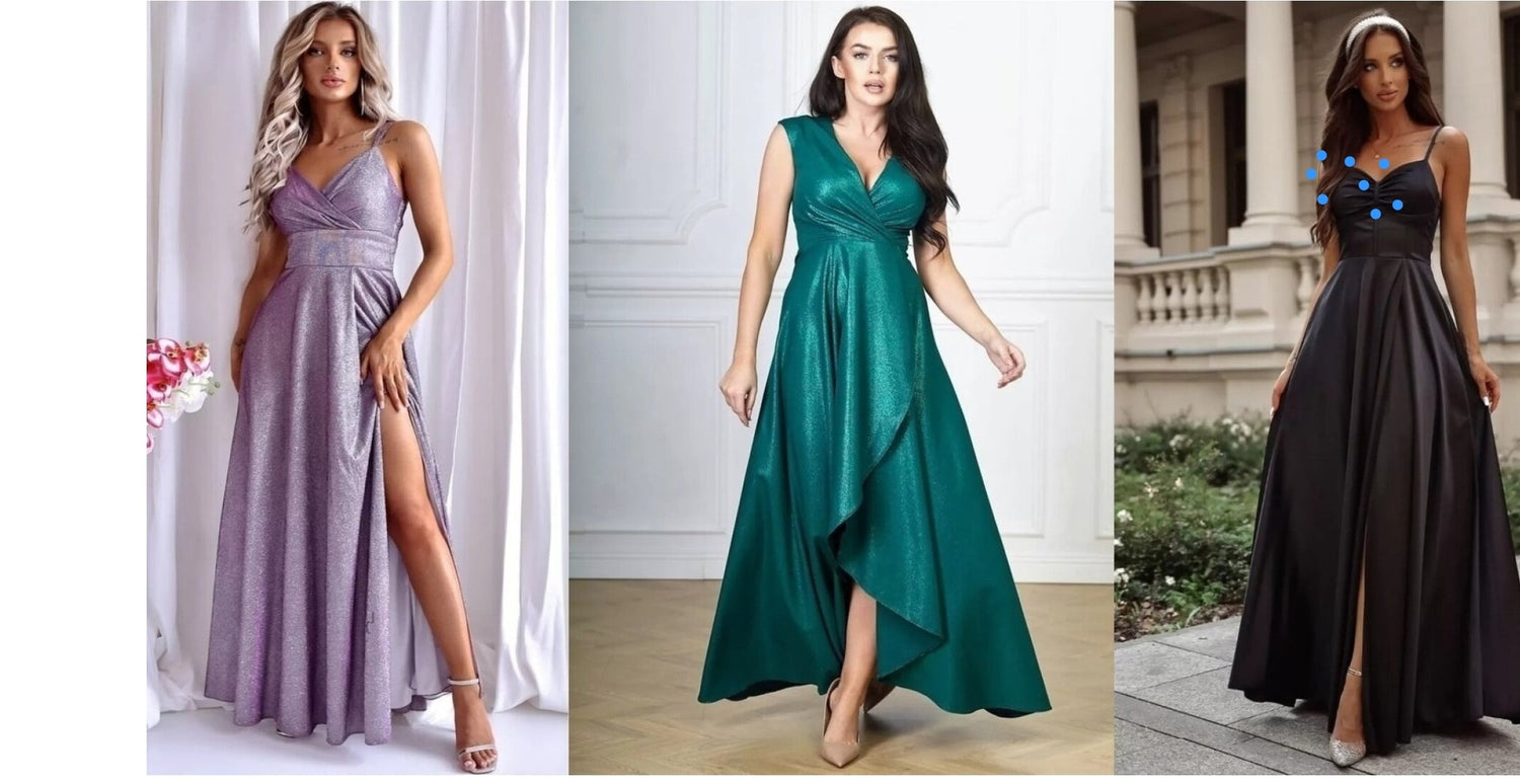 Women's High-Waisted Long Evening Dress – Pearly Colors, Sleeveless, Elegant Look