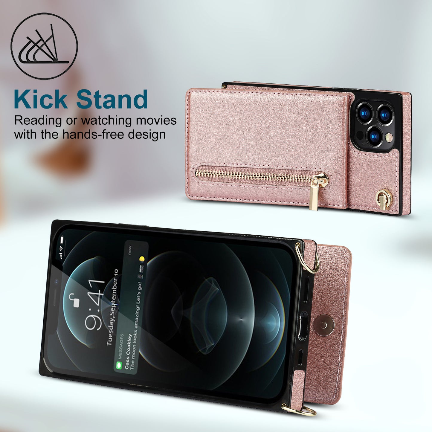 iPhone XR Crossbody iPhone Case – TPU Leather Wallet, Shockproof, Magnetic & Anti-Fall Cover