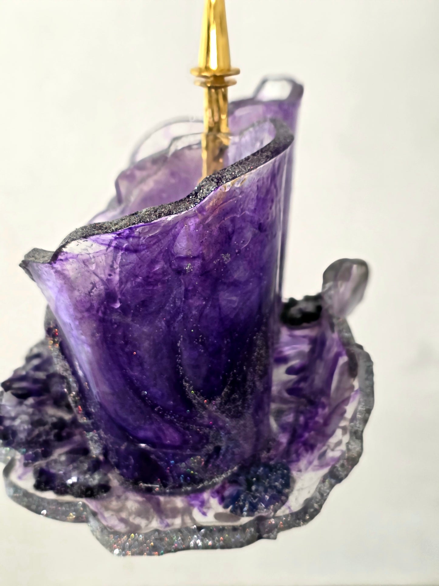 Luxury Purple Resin Set – Tiered Tray, Cups, Coasters & Bowls