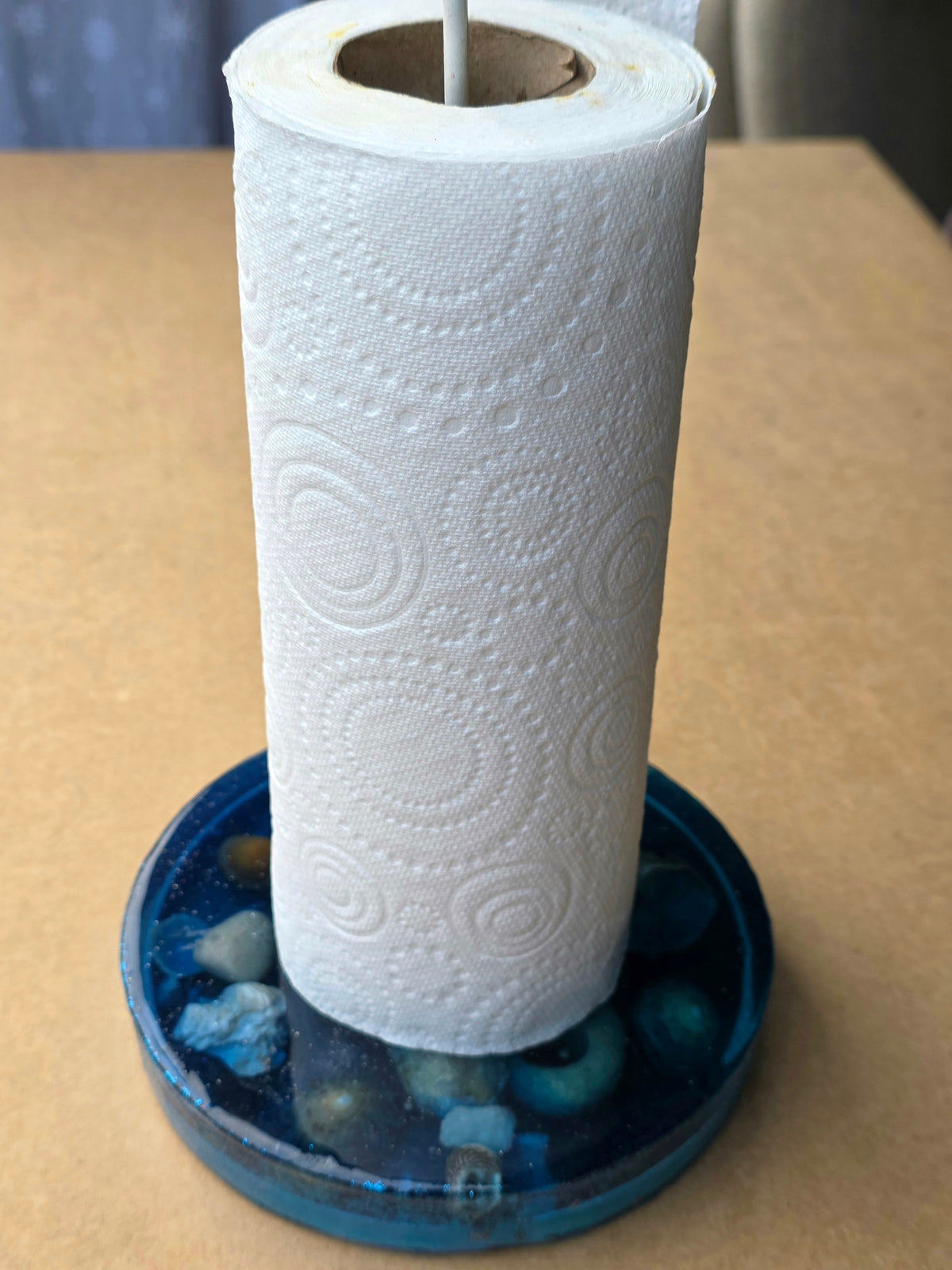 Ocean Blue Resin Incense Holder - with incense roll