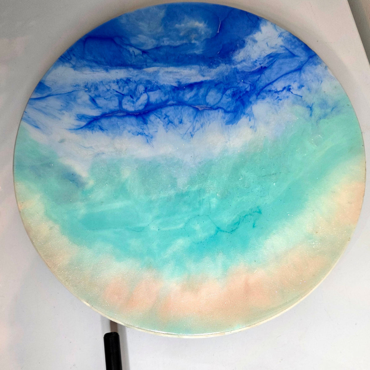 Ocean resin tray - alternate colour angle top
