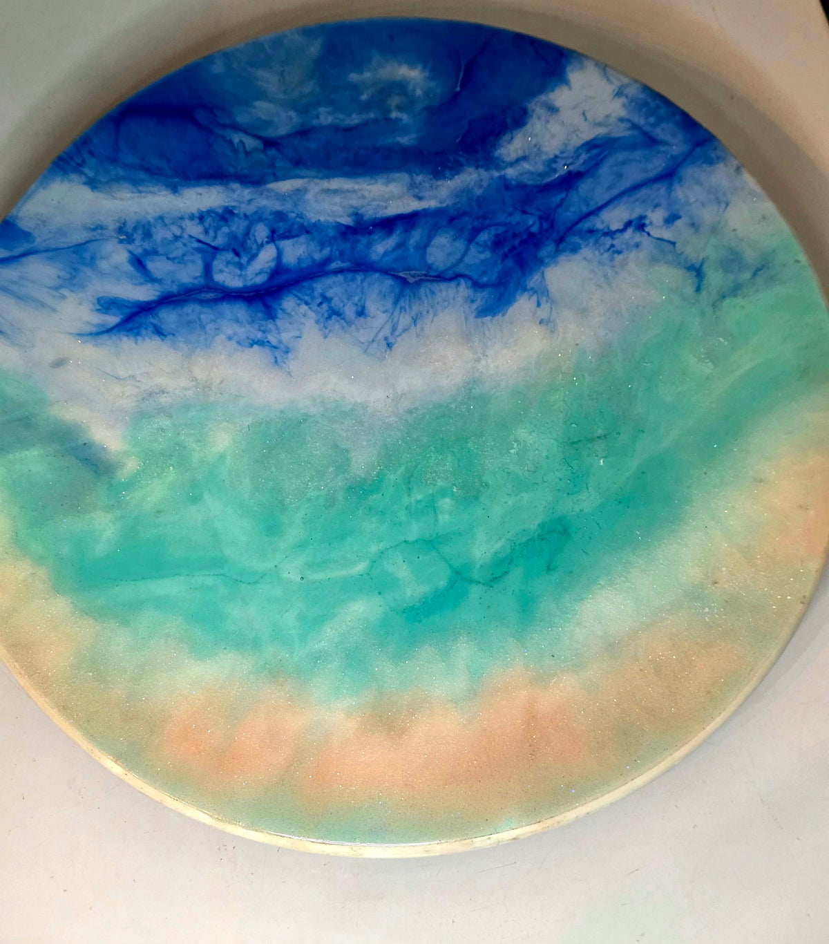 Ocean resin tray - top view full