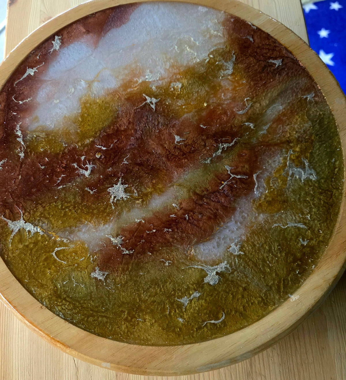 Terracotta marble resin board - top view wider angle