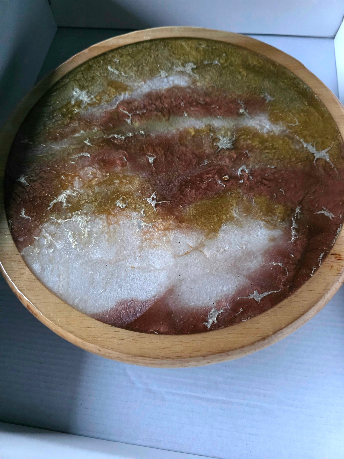 Terracotta marble resin board - bottom wood base view