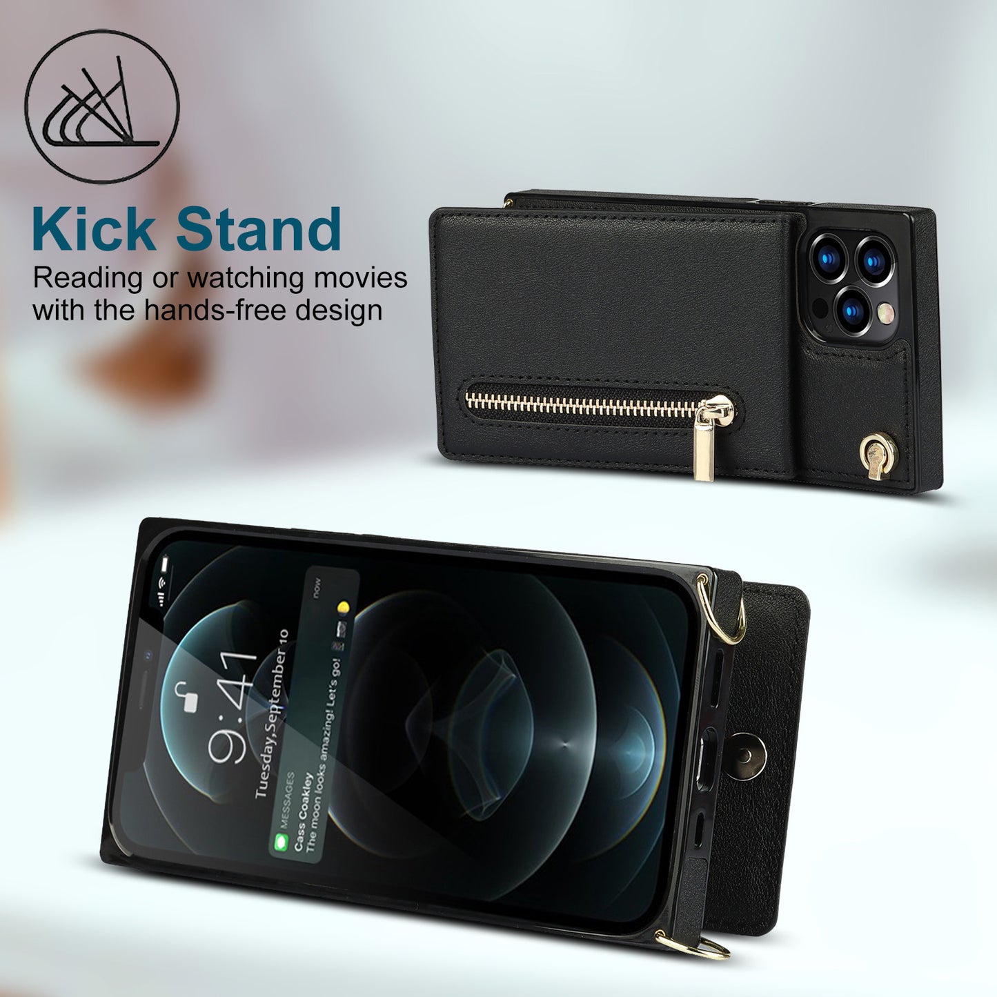 iPhone XR Crossbody iPhone Case – TPU Leather Wallet, Shockproof, Magnetic & Anti-Fall Cover