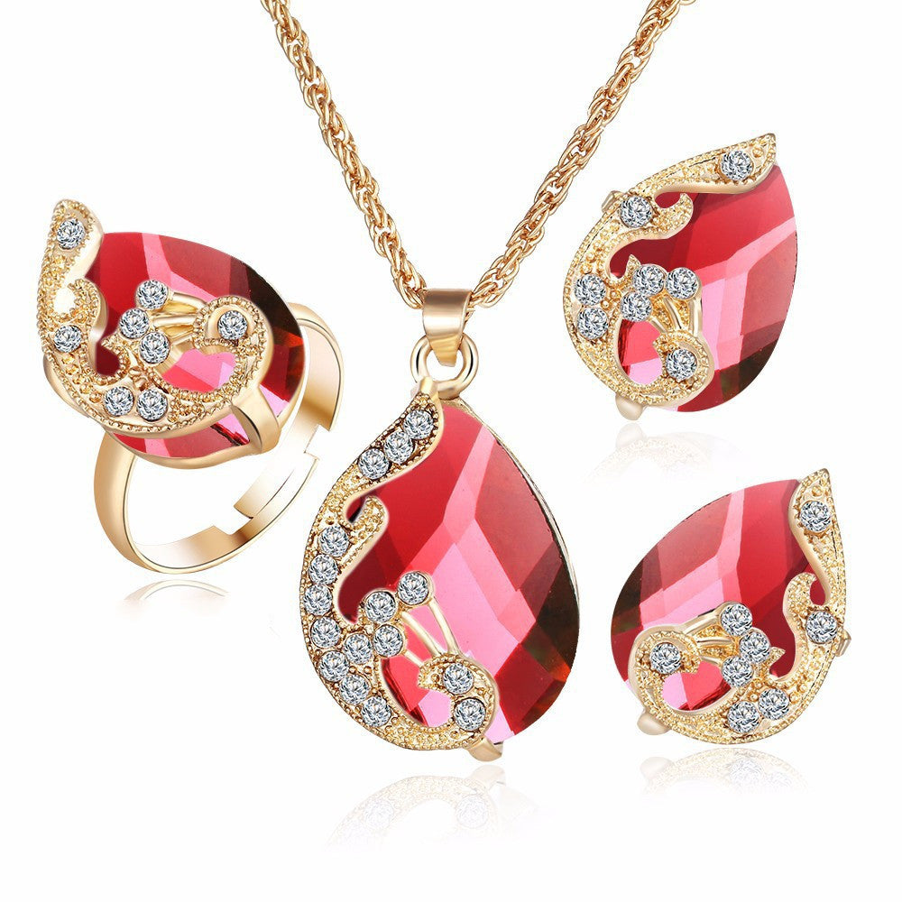 Elegant Jewelry Set for Women – Rhinestone Necklace & Stud Earrings