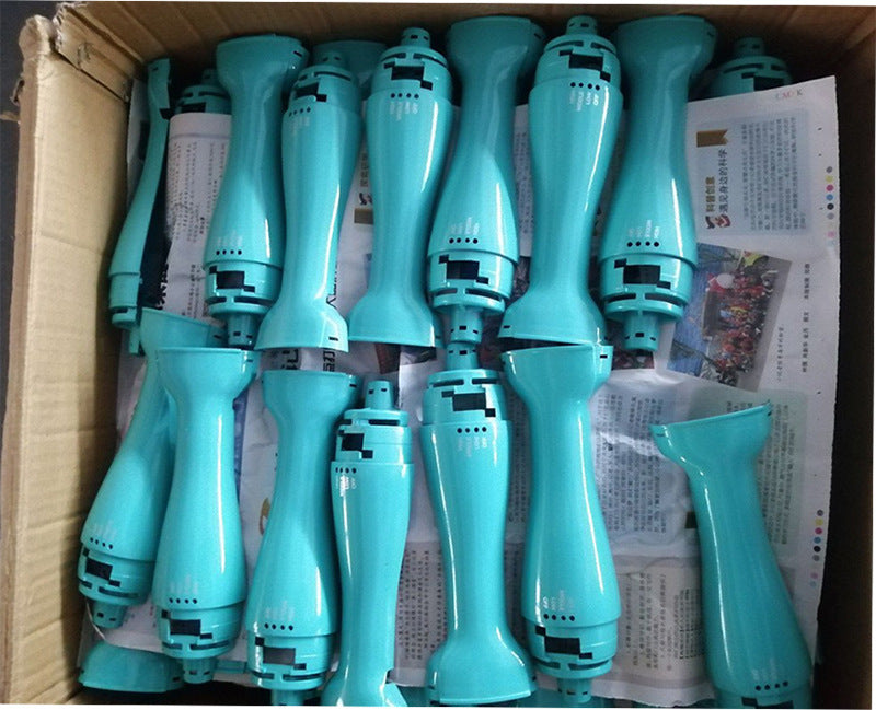 3-in-1 Hot Air Brush Hair Dryer – Blow Dryer, Straightener & Curler, Ionic Hair Styler, Sky Blue / Dark Blue