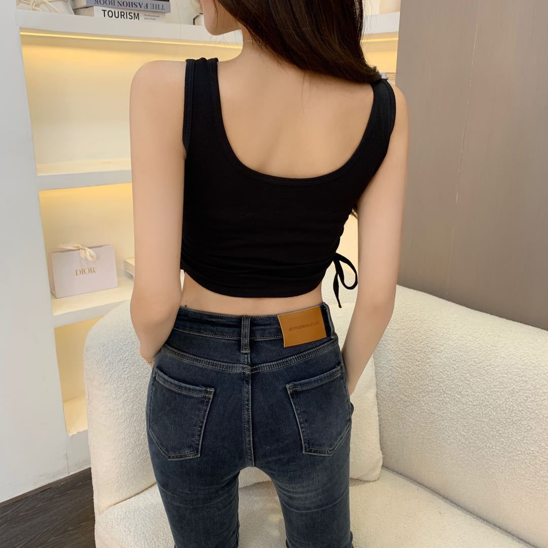 Cotton Versatile Anti Glare Sleeveless Thin Summer Fitted Vest For Women