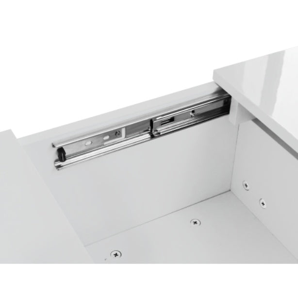 Modern Black Gloss Coffee Table – Double Drawers with Hidden Storage, 100×50×31 cm