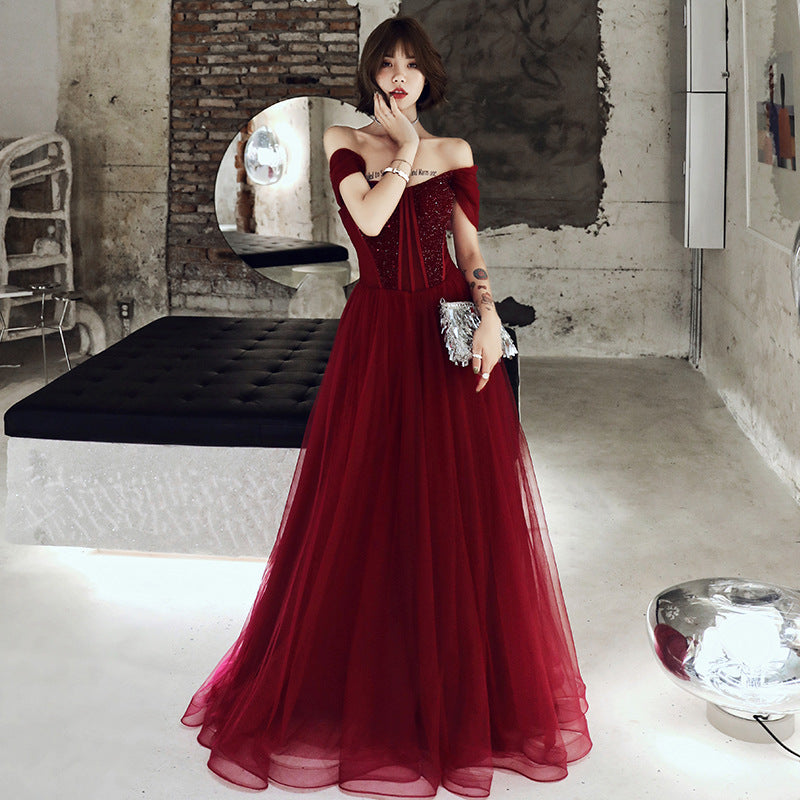 Modern Red Engagement Dress for Women – Elegant Formal Party Gown