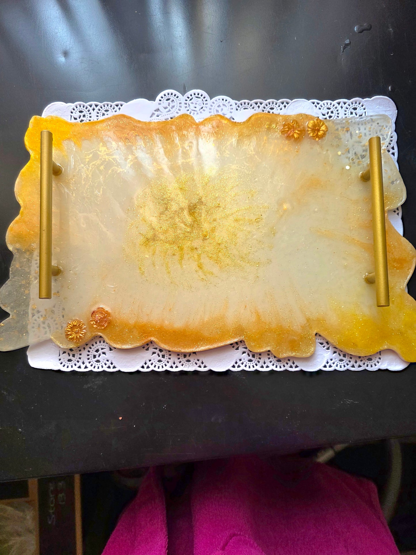 Decorative Handmade Resin Tray 38x29 cm | AlyTrend Studio