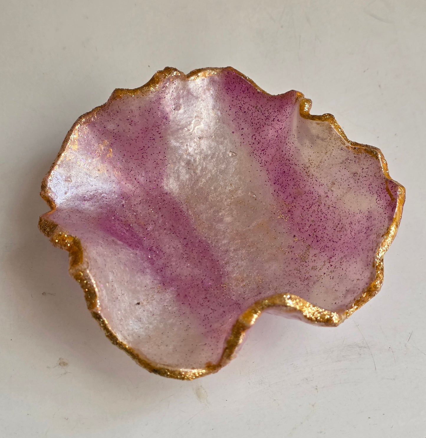 Lilac & Gold Resin Table Set — Napkin Holder, Candle Holder, Coasters & Plate