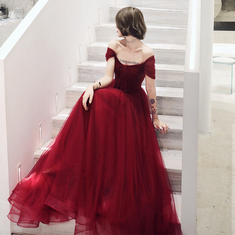 Modern Red Engagement Dress for Women – Elegant Formal Party Gown
