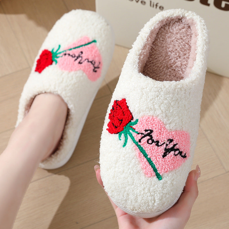 Women's Home Slippers Fashion Plush House Shoes
