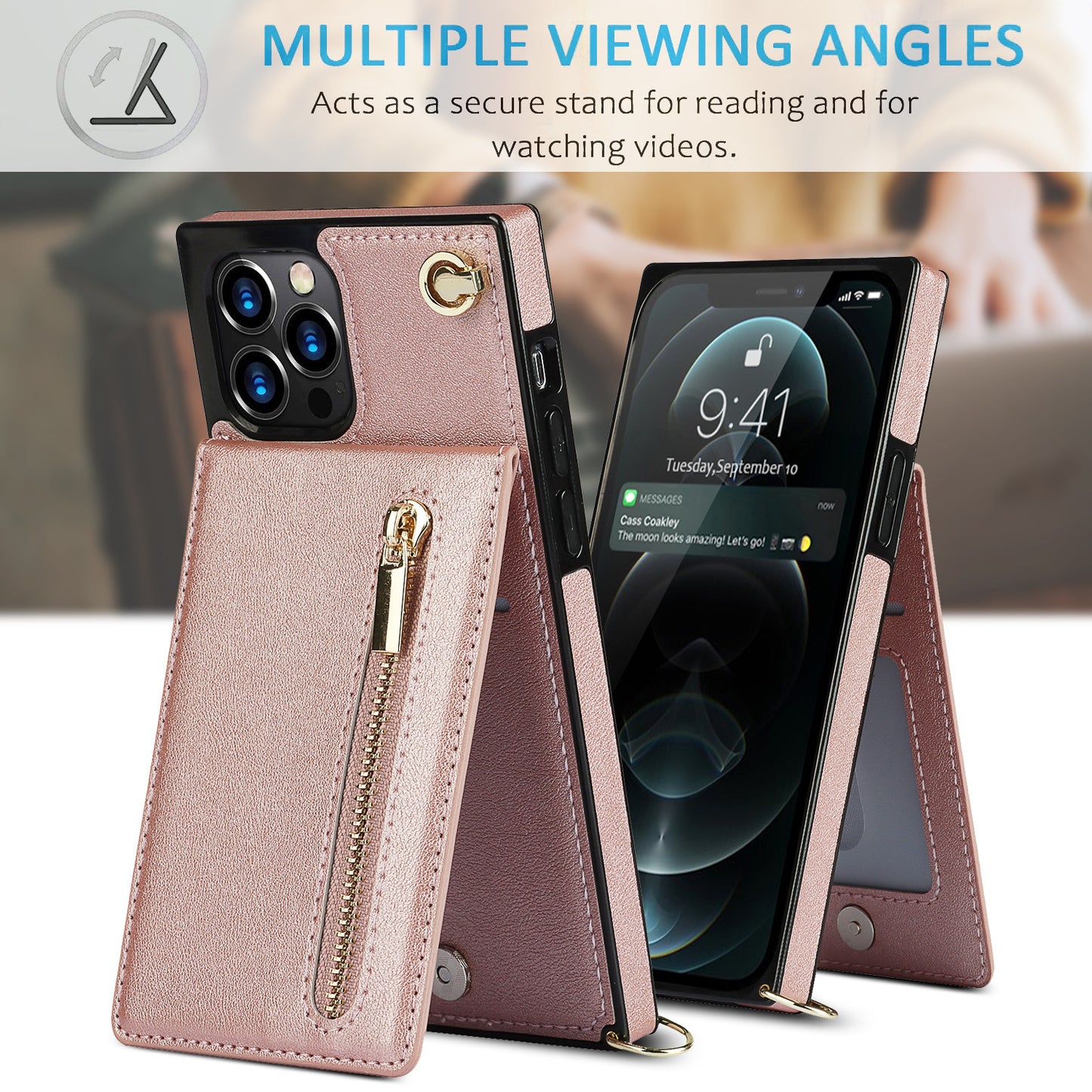 iPhone XR Crossbody iPhone Case – TPU Leather Wallet, Shockproof, Magnetic & Anti-Fall Cover