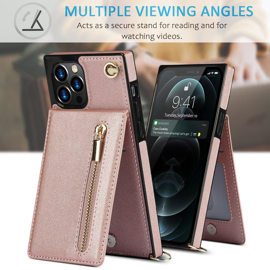 iPhone XR Crossbody iPhone Case – TPU Leather Wallet, Shockproof, Magnetic & Anti-Fall Cover