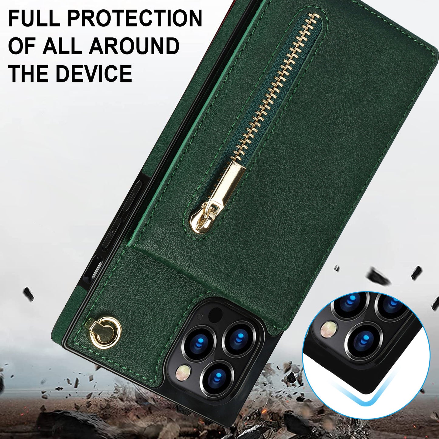iPhone XR Crossbody iPhone Case – TPU Leather Wallet, Shockproof, Magnetic & Anti-Fall Cover