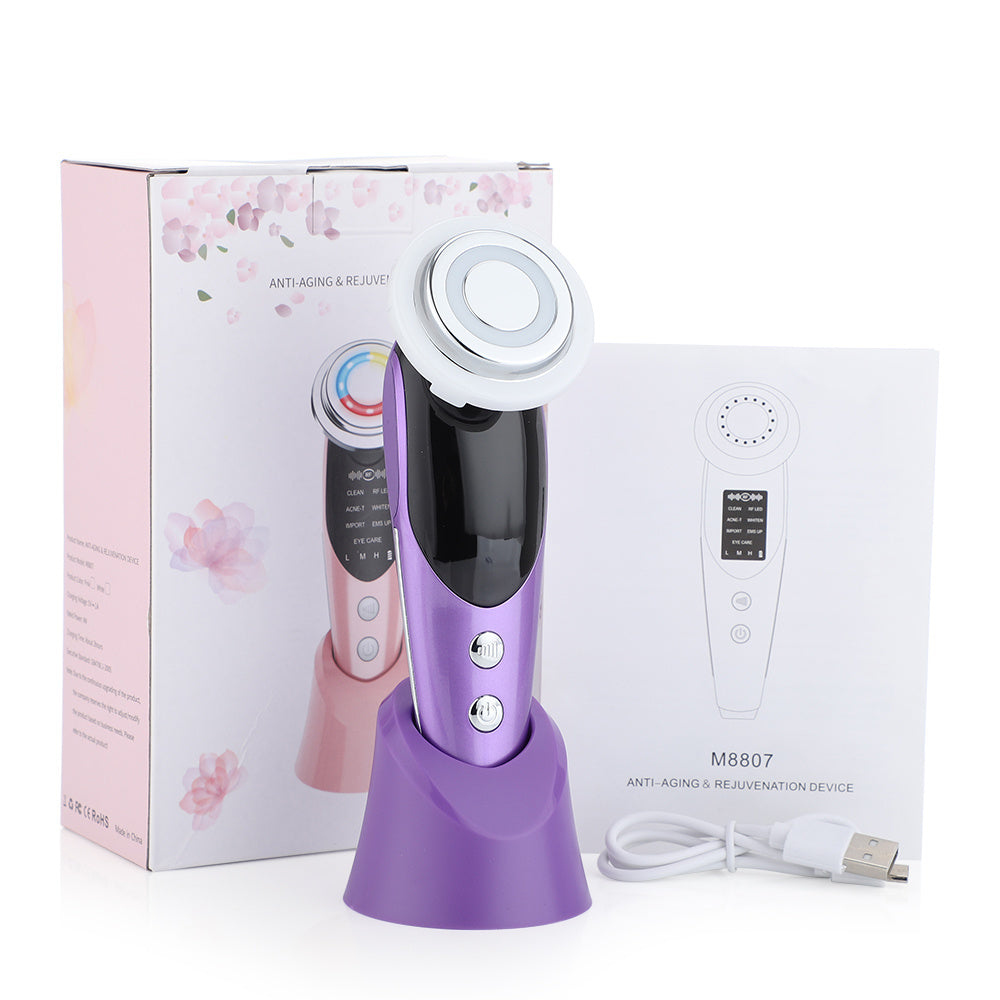 7-in-1 Facial Massager – EMS Microcurrent, LED Light Therapy & Skin Rejuvenation Device