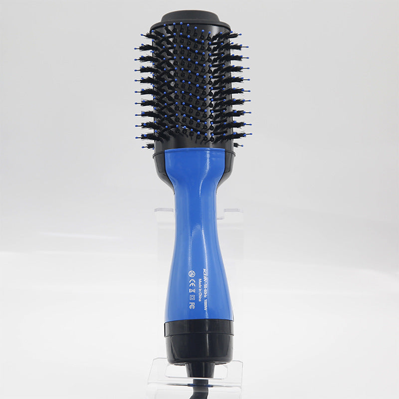 3-in-1 Hot Air Brush Hair Dryer – Blow Dryer, Straightener & Curler, Ionic Hair Styler, Sky Blue / Dark Blue