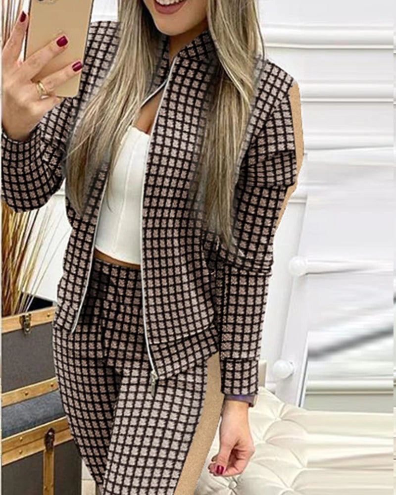 2025 Women’s Sportswear Set – Jacket + Pants Tracksuit Outfit