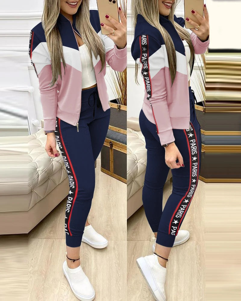 2025 Women’s Sportswear Set – Jacket + Pants Tracksuit Outfit