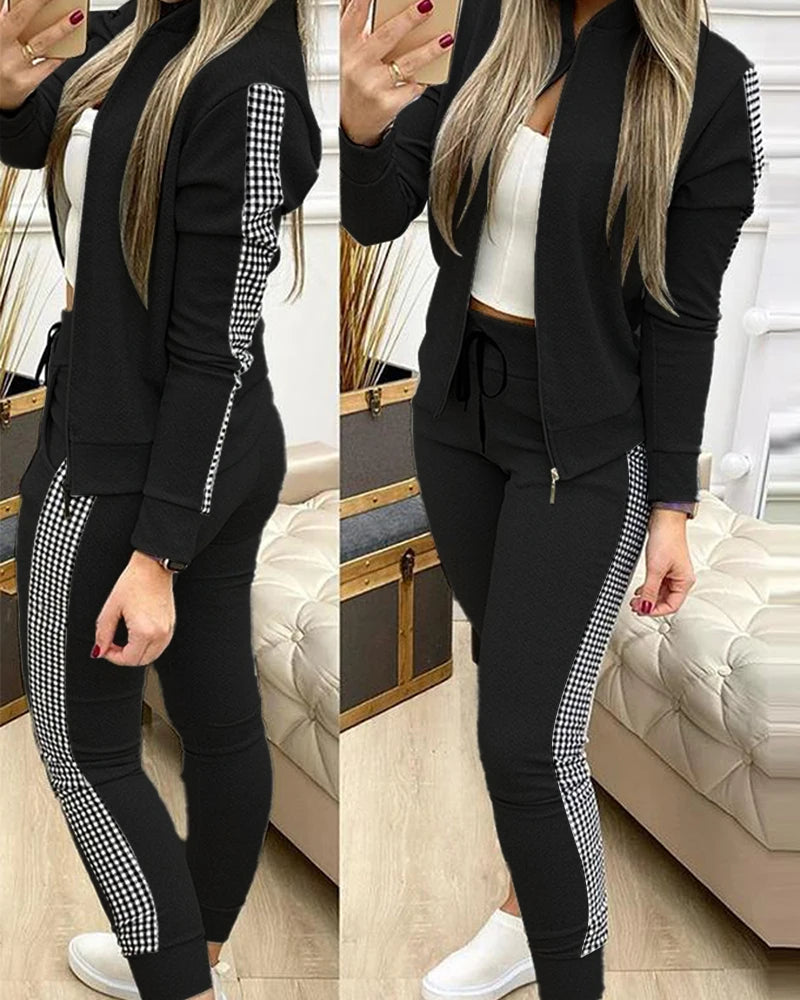 2025 Women’s Sportswear Set – Jacket + Pants Tracksuit Outfit
