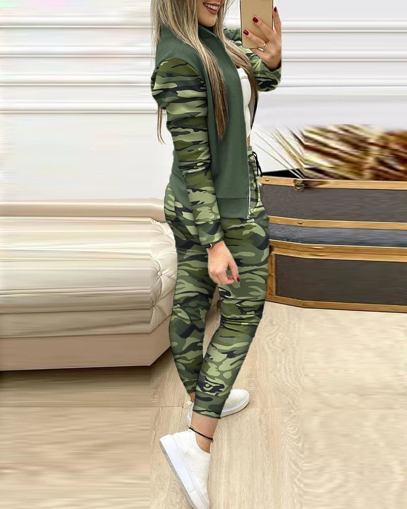 2025 Women’s Sportswear Set – Jacket + Pants Tracksuit Outfit