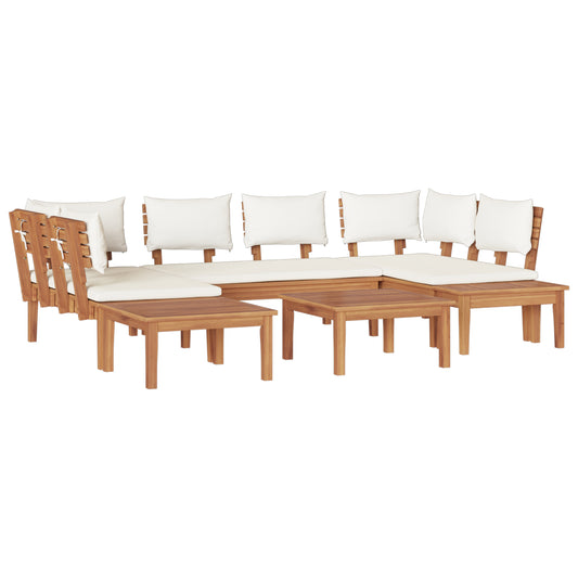 4 Piece Garden Bench Set with Cushions Solid Wood Teak, vidaXL 2 Piece Garden Bench Set Solid Wood Teak