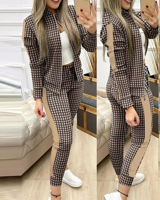 2025 Women’s Sportswear Set – Jacket + Pants Tracksuit Outfit