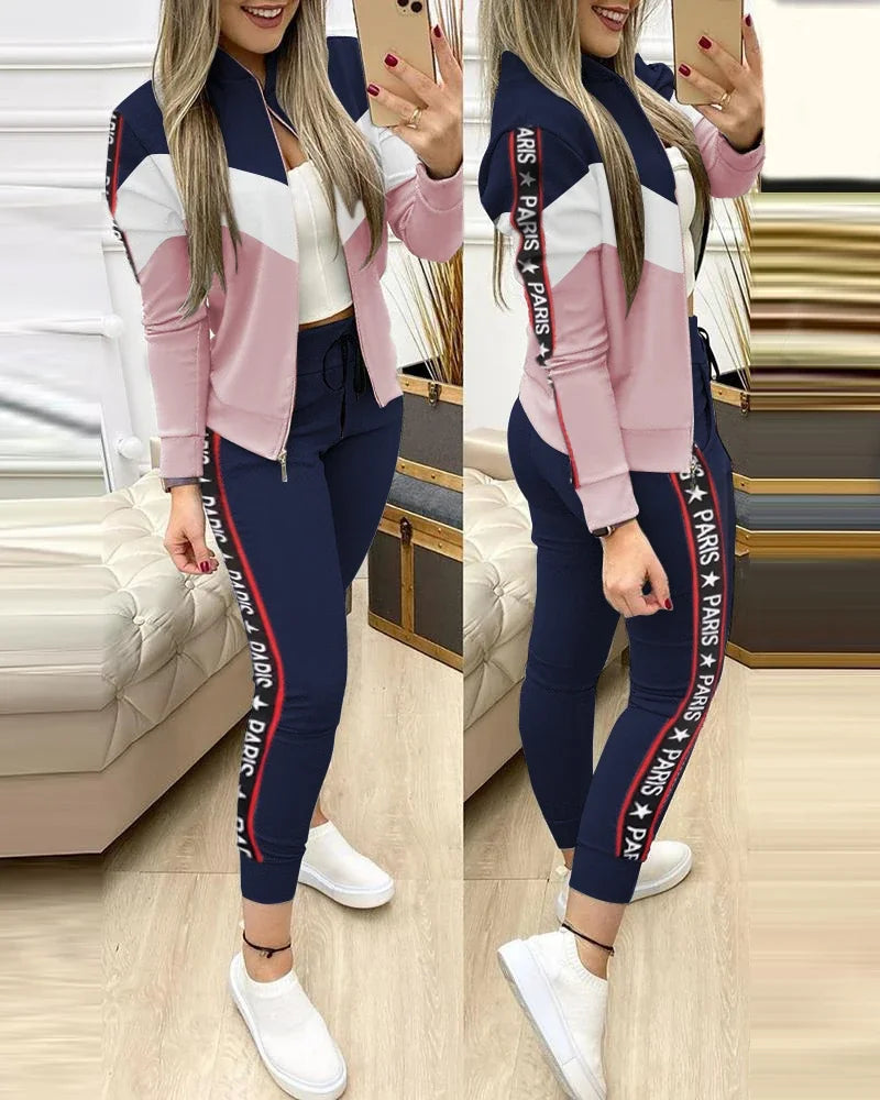 2025 Women’s Sportswear Set – Jacket + Pants Tracksuit Outfit