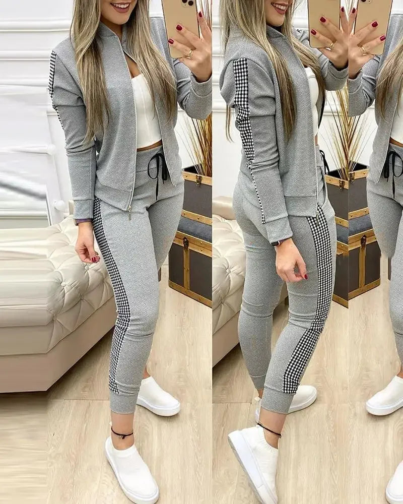 2025 Women’s Sportswear Set – Jacket + Pants Tracksuit Outfit